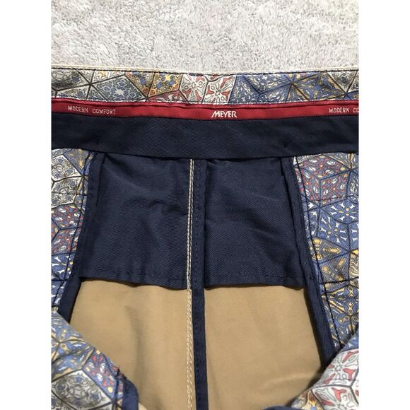 Meyer Bonn Pants Mens Size 39x30‎ Modern Comfort Flat Front Beige Tan GR 56 - Picture 8 of 16